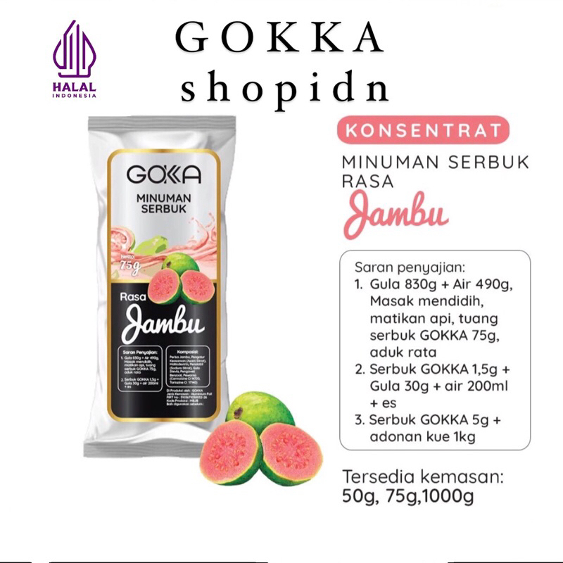 

Bubuk Minuman Jambu Gokka 50g - Powder drink Guava 50g [Gokka Drink 50g]