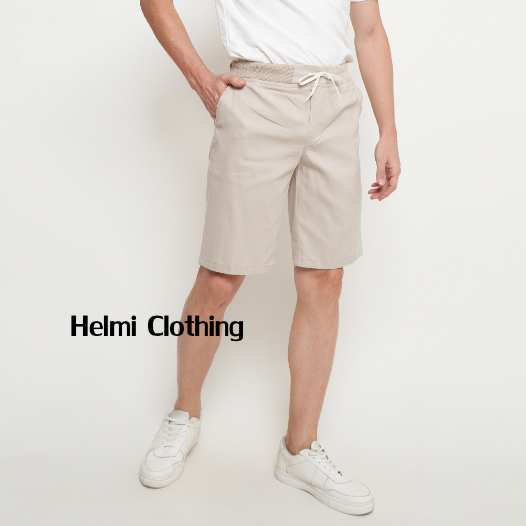 CELANA PENDEK CHINO PRIA PINGGANG KARET BAHAN TEBAL