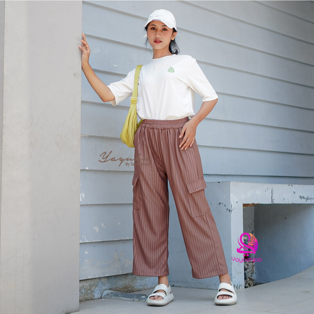 Siska Celana Cargo Panjang Dewasa Wanita Premium Yayuku by Yayoe Hijab