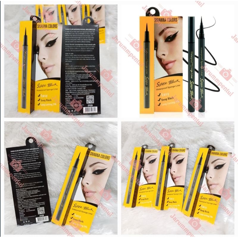 SIVANNA COLORS SUPER BLACK WATERPROOF SPONGE EYE LINER