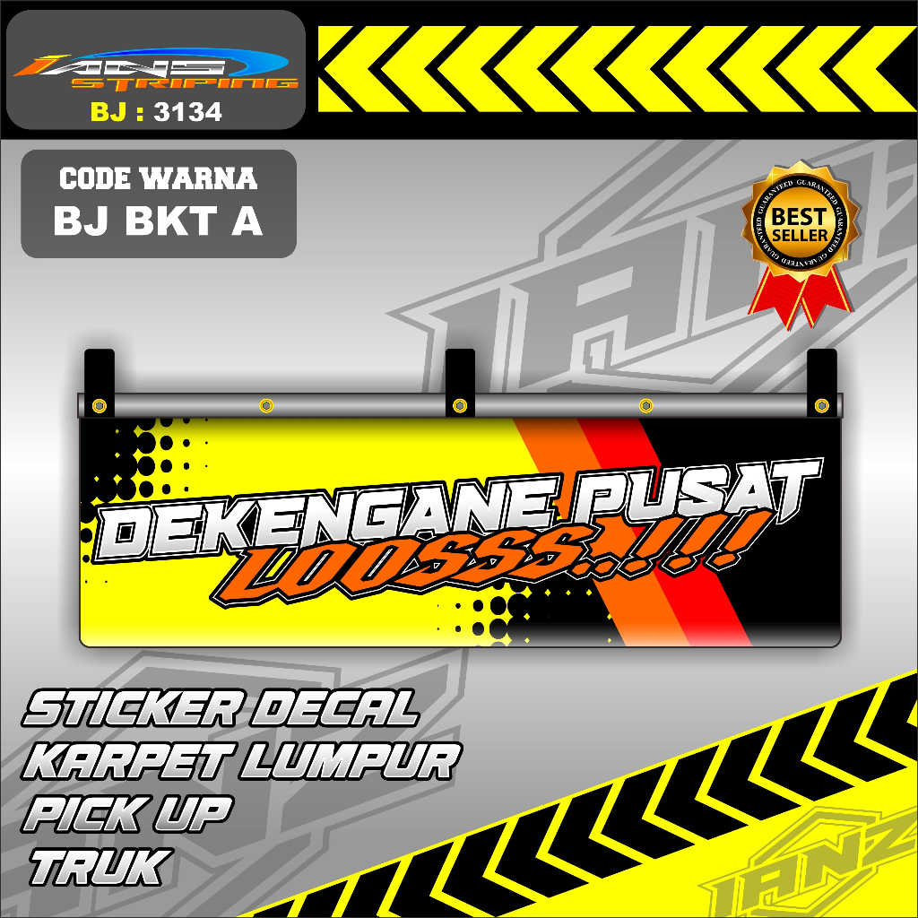 BJ 3134 -  STIKER KARPET LUMPUR BELAKANG PICK UP VARIASI-FREE CUSTOM TULISAN SIAP PAKAI SEGALA JENIS