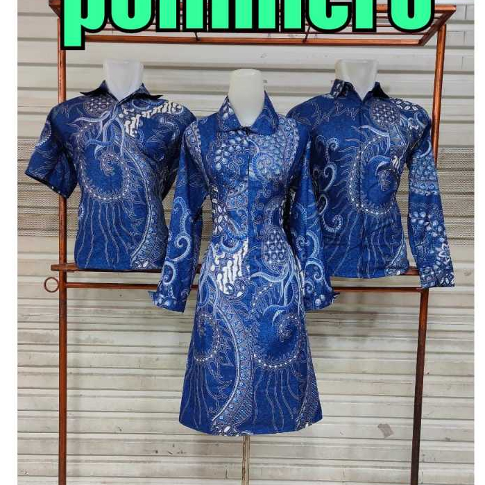 Baju Batik HSN Polimicro | Batik Pria | Batik Wanita | Batik Couple Blue Ocean model 2