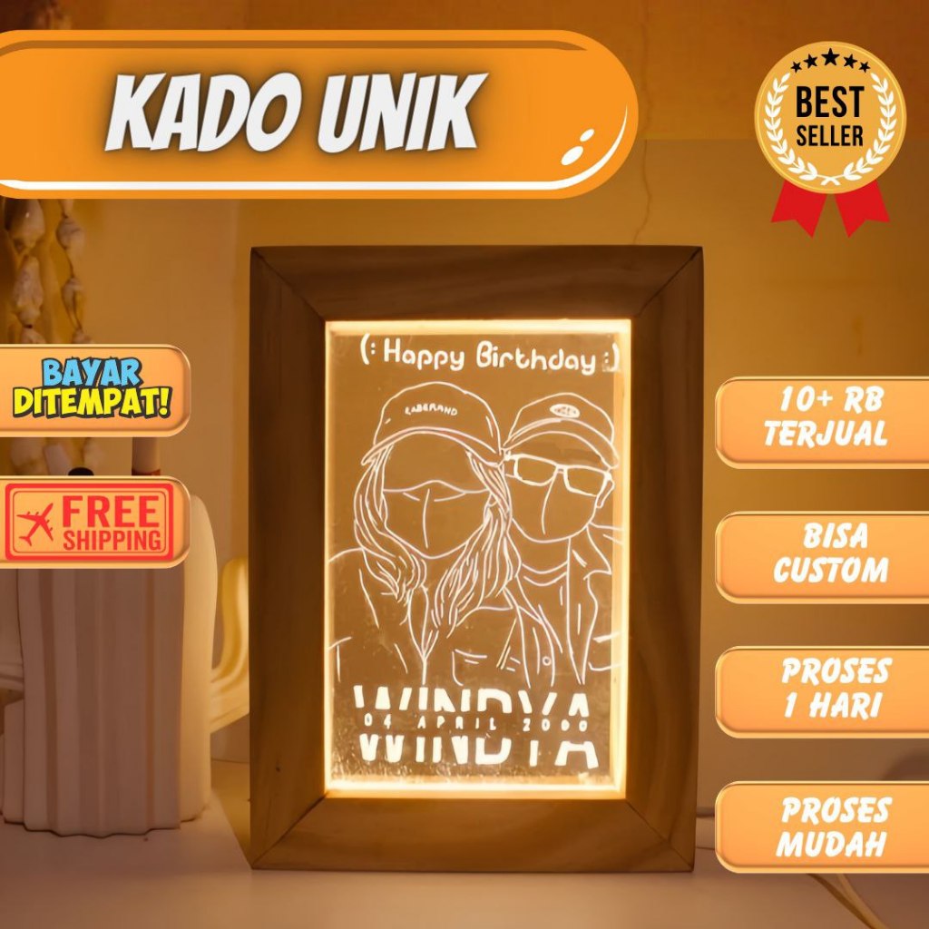Kado Hadiah Akrilik Custom Bingkai Wisuda Graduation Birthday Ulang Tahun Cowok Cewek