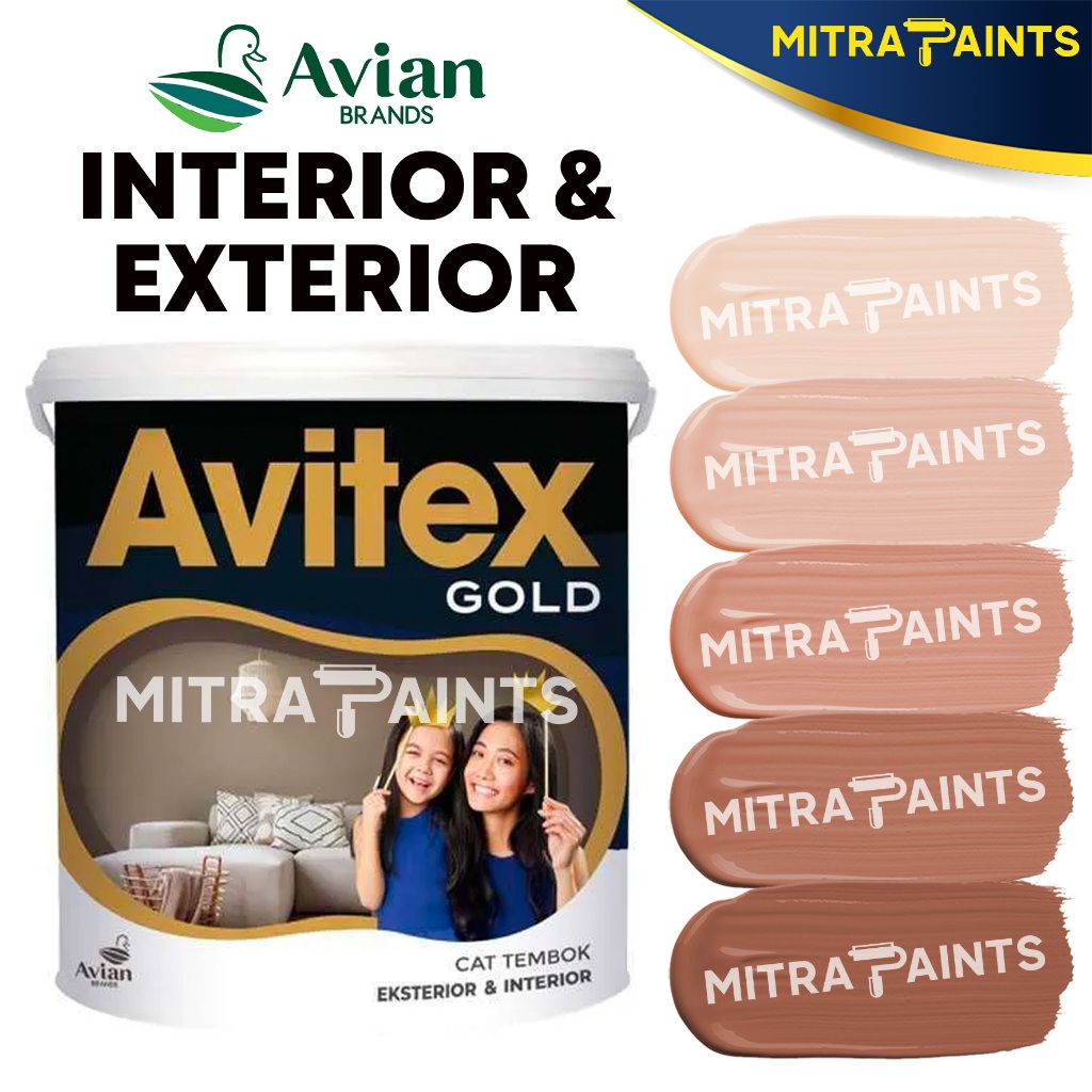 CAT TEMBOK AVITEX GOLD 5 KG / AVIAN EKSTERIOR INTERIOR / SALEM TERAKOTA COKLAT N2
