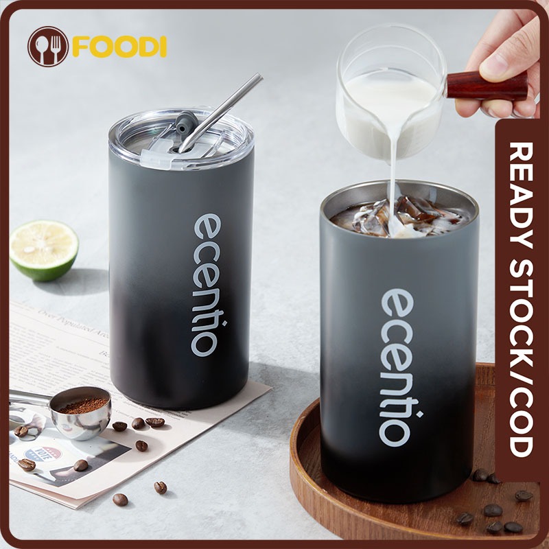 	 ecentio & FOODI Stainless Steel Cangkir Tumbler Kopi Cup Stainless Steel Portabel travel mug 600ML termos kopi gelas air minum Tahan panas / dingin Termos	