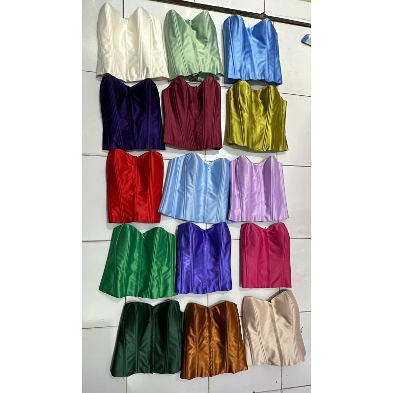 Longtorso, kamisol, korset daleman kebaya wanita resleting depan