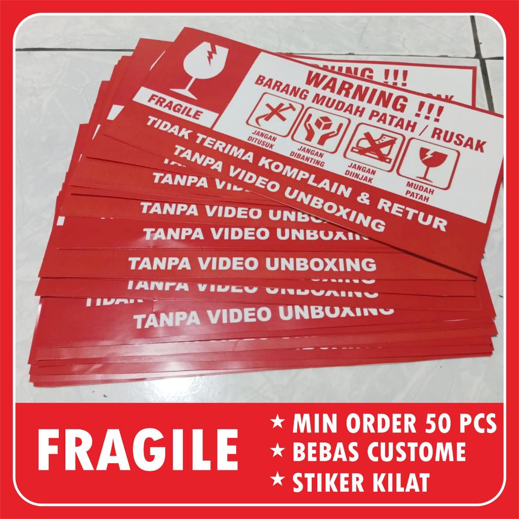 

stiker fragile handle with care