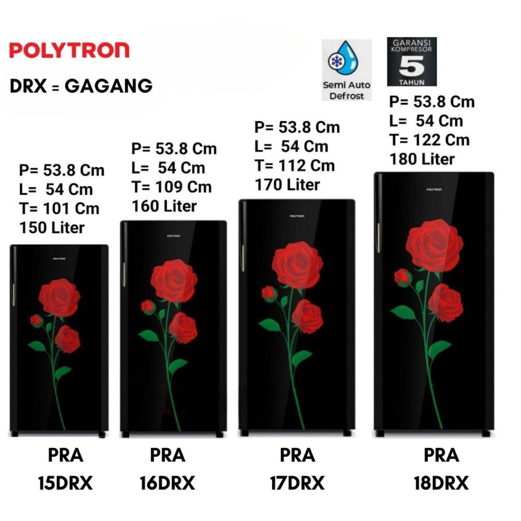 KULKAS POLYTRON PRA15DRX KULKAS PRA 15DRX 16DRX 17DRX 18DRX