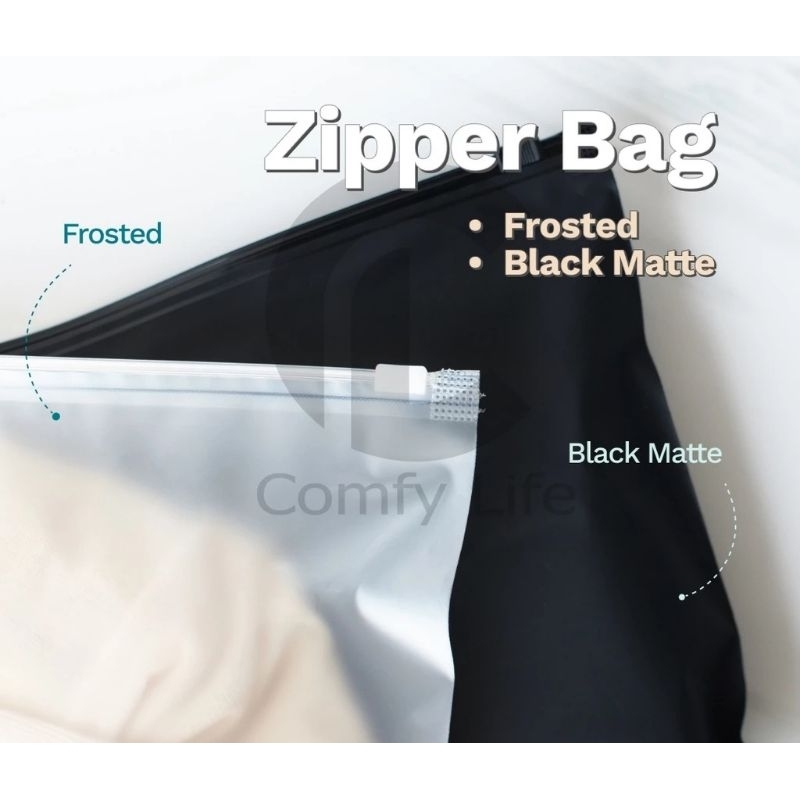 Zipper storage Bag matte frosted 20x15/15x10