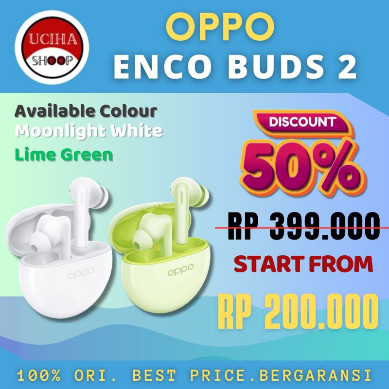 OPPO ENCO BUDS 2 ORIGINAL SEGEL RESMI BUDS2 BASS BLUETOOTH EARPHONE AI CLEAR MIC