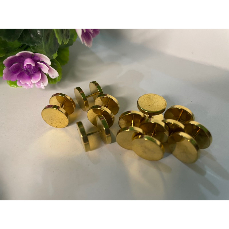 Anting/tindik/persing gold/hitam/pelangi anting plug untuk cowok cewek