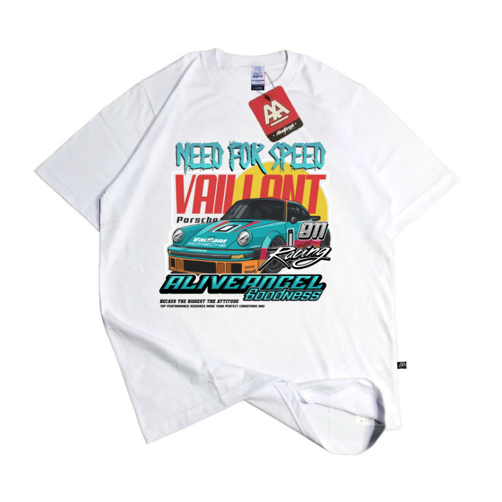 KAOS ORI MOTIF MOBIL NEED FOR SPEED VALLANT VINTAGE / KAOS PRIA PUTIH ORIGINAL DISTRO / BAJU VINTAGE