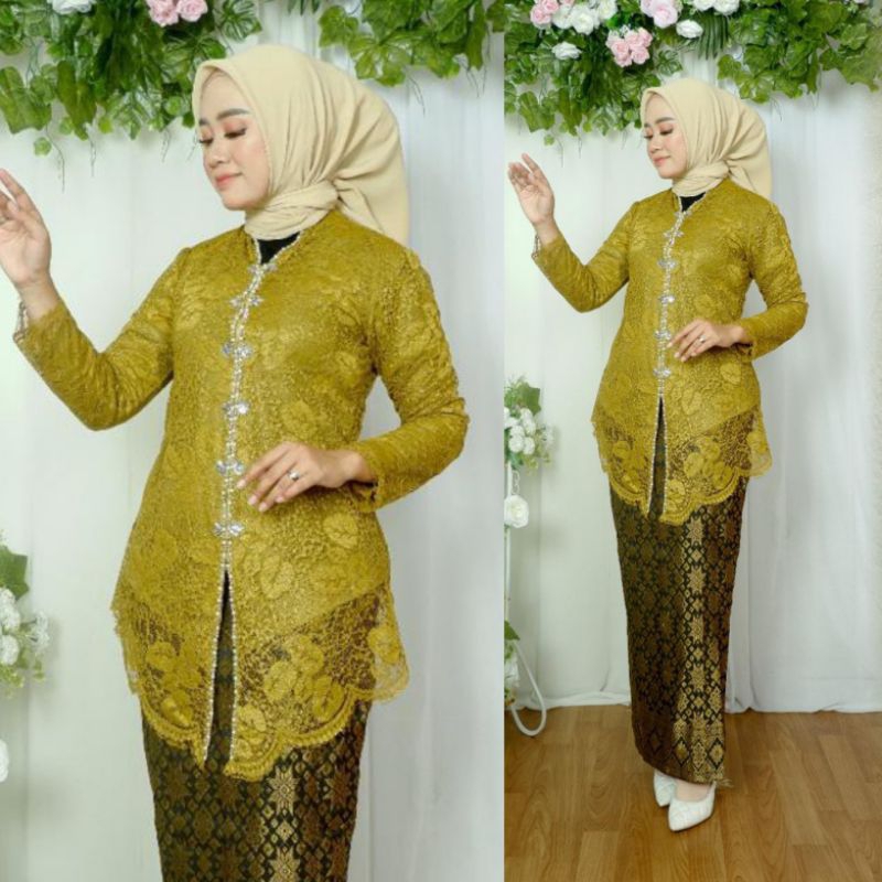 KEBAYA ENCIM BRUKAT PAYET SIZE M-JUMBO(LD 130cm)//SERAGAMAN KELUARGA//BAJU PESTA LAMARAN//BAJU KONDA