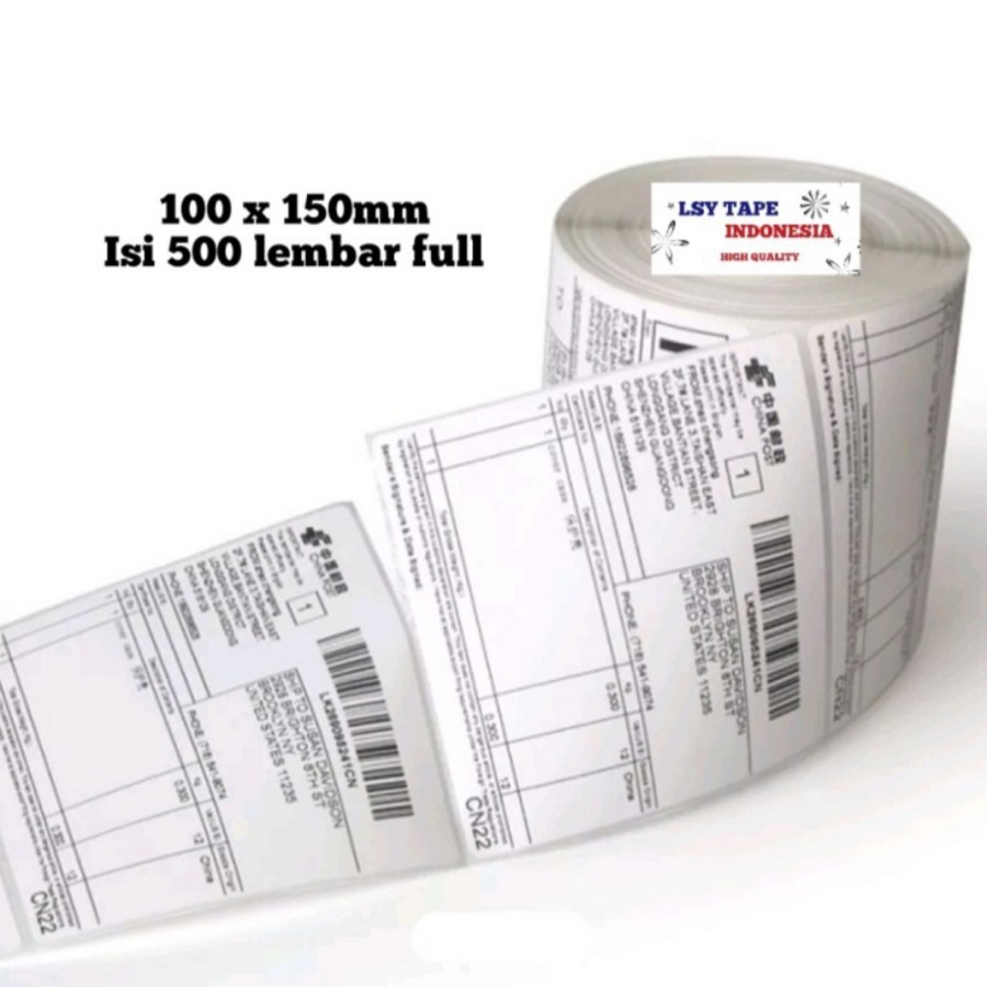 

Sticker Kertas Label Thermal Barcode 100 x150 mm A6 Isi 500 Lembar