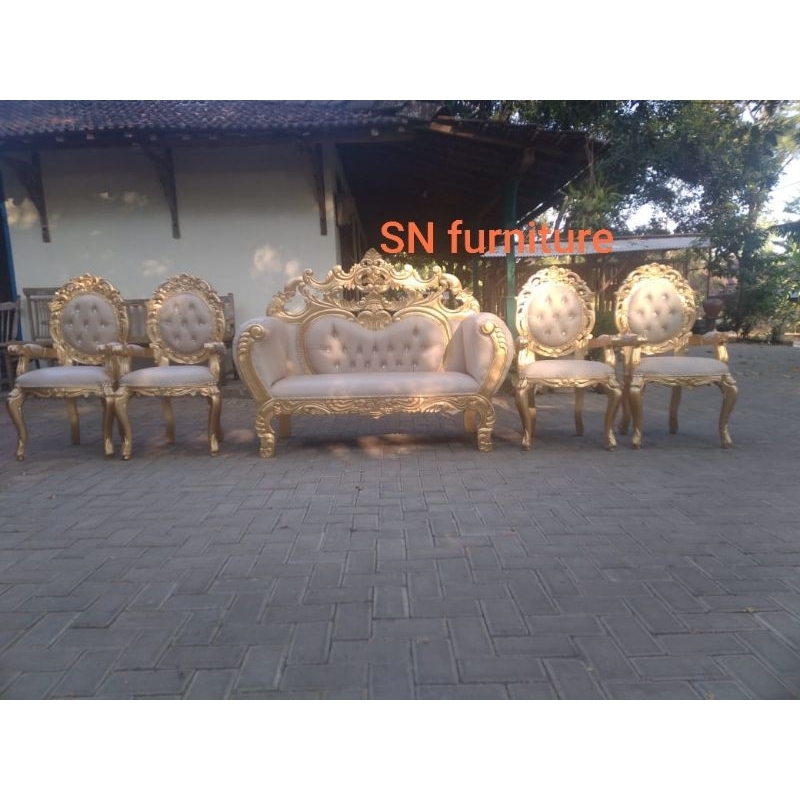 kursi nganten wayang/kursi pelaminan raja salman/sofa pengantin