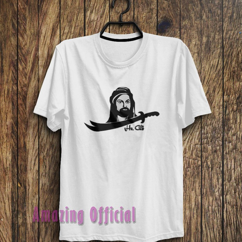 Kaos Unisex Pria dan Wanita // Baju Kaos Distro Lengan Pendek // Kaos Muslim tulisan Arab Pedang Hz 