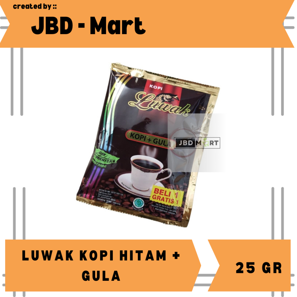 

Kopi Luwak Hitam (Kopi + Gula) 25g - 1renceng isi 12pcs / Selalu Sedia Kopi diRumah