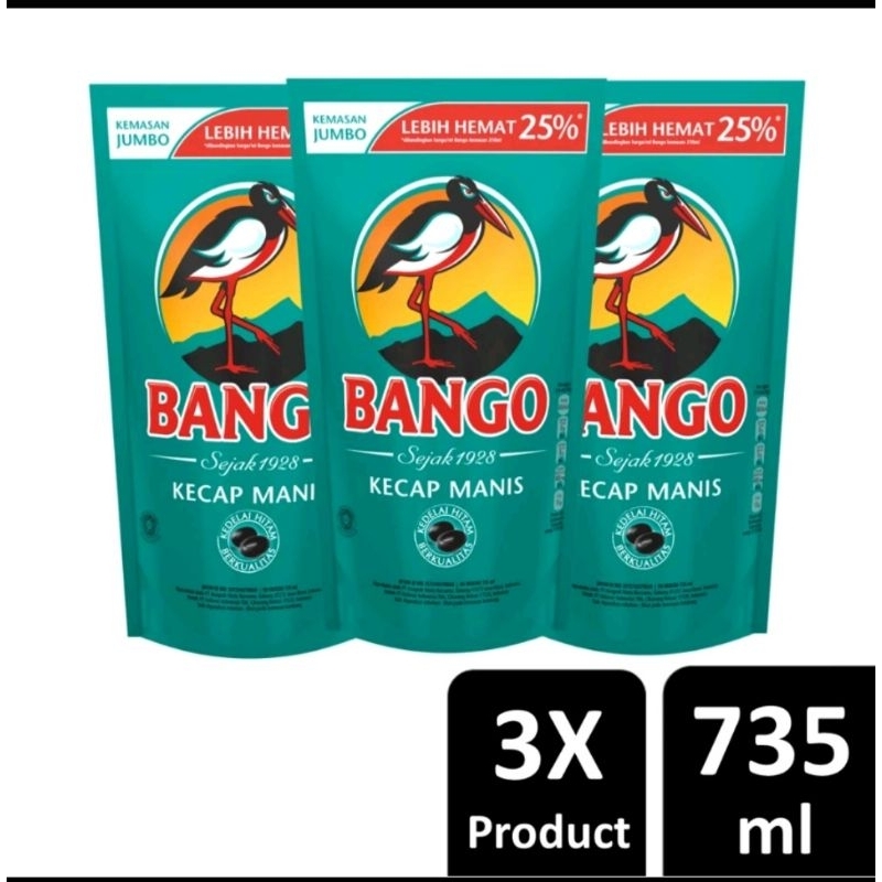 

BANGO KECAP MANIS Soy Sauce Reffil Terbuat dati 4 Bahan Berkualitas 735 ml