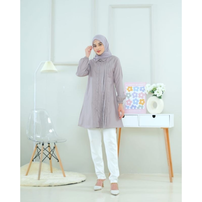 NEW || ATASAN BLOUSE TUNIK KERAH || TERBARU BEST SELLER || TUNIK SIMPLE || TUNIK MODERN || TUNIK TERBARU