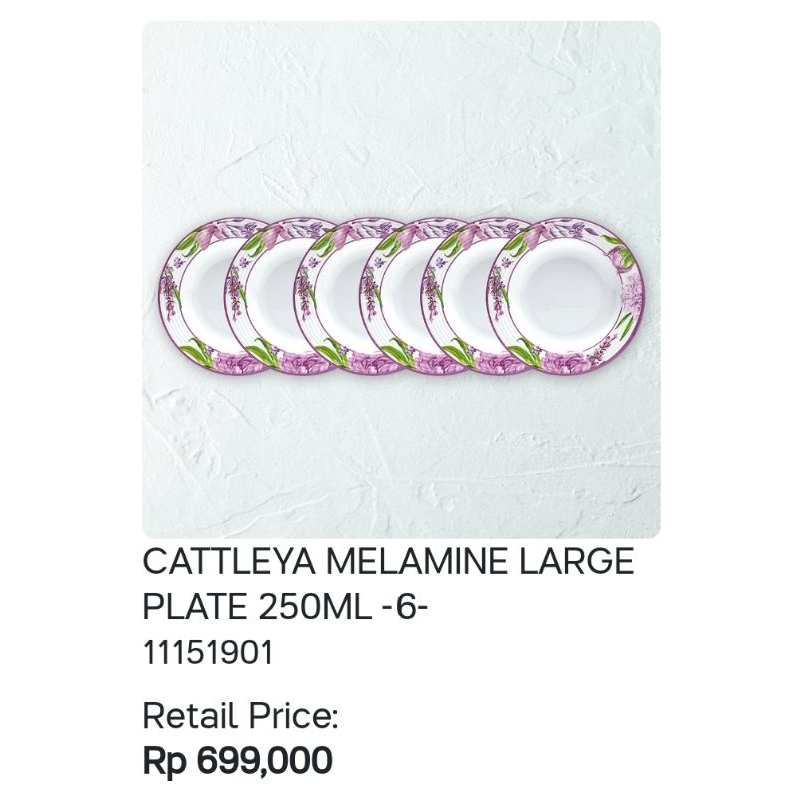 Piring Melamine Tupperware - (6pcs)