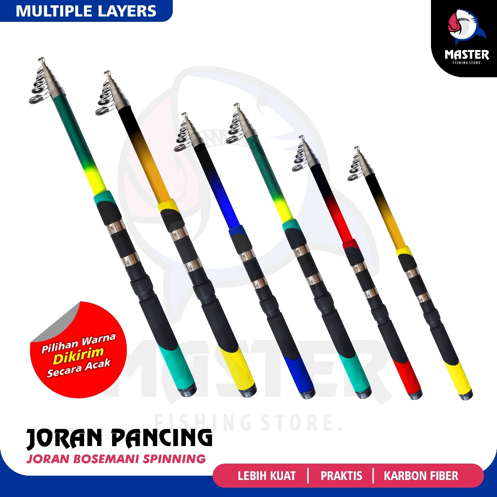 MFS - Joran Pancing Bosemani Spinning Panjang 1.50m s/d 3.00m Fishing Rod Pancingan Glass Fiber Jora