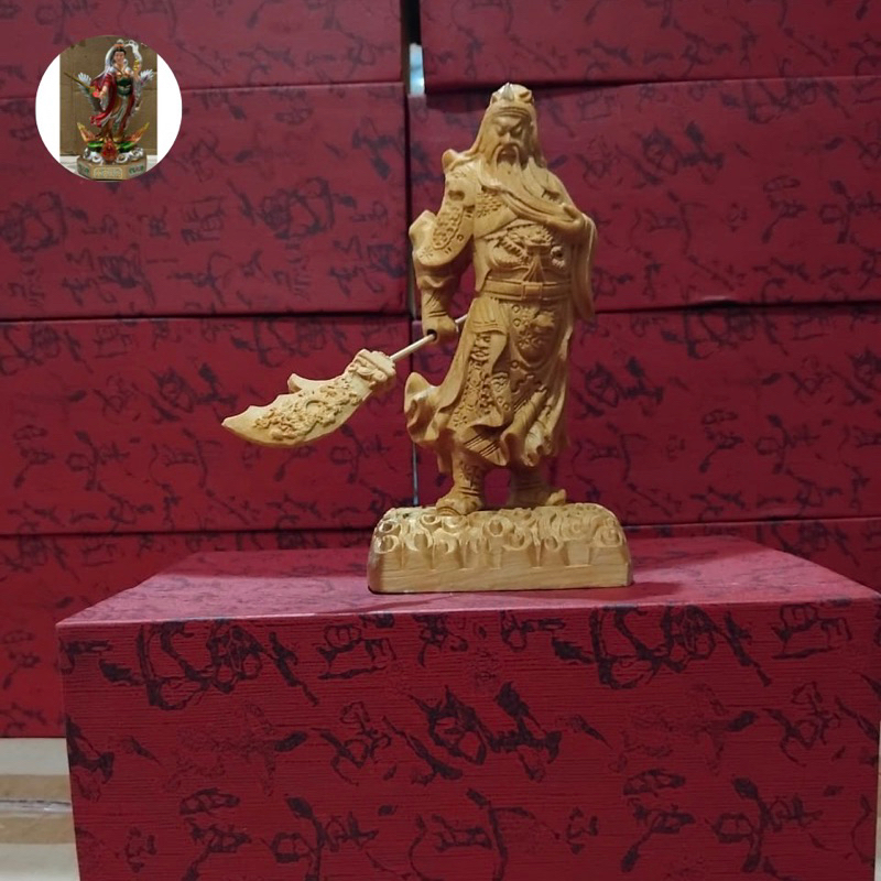 patung dewa kwan kong kwankong kwan kung kayu 5inch