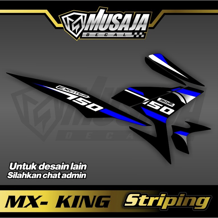 Decal Striping mx king viral tiktok biru putih merah putih - dekal transparan uv mx king