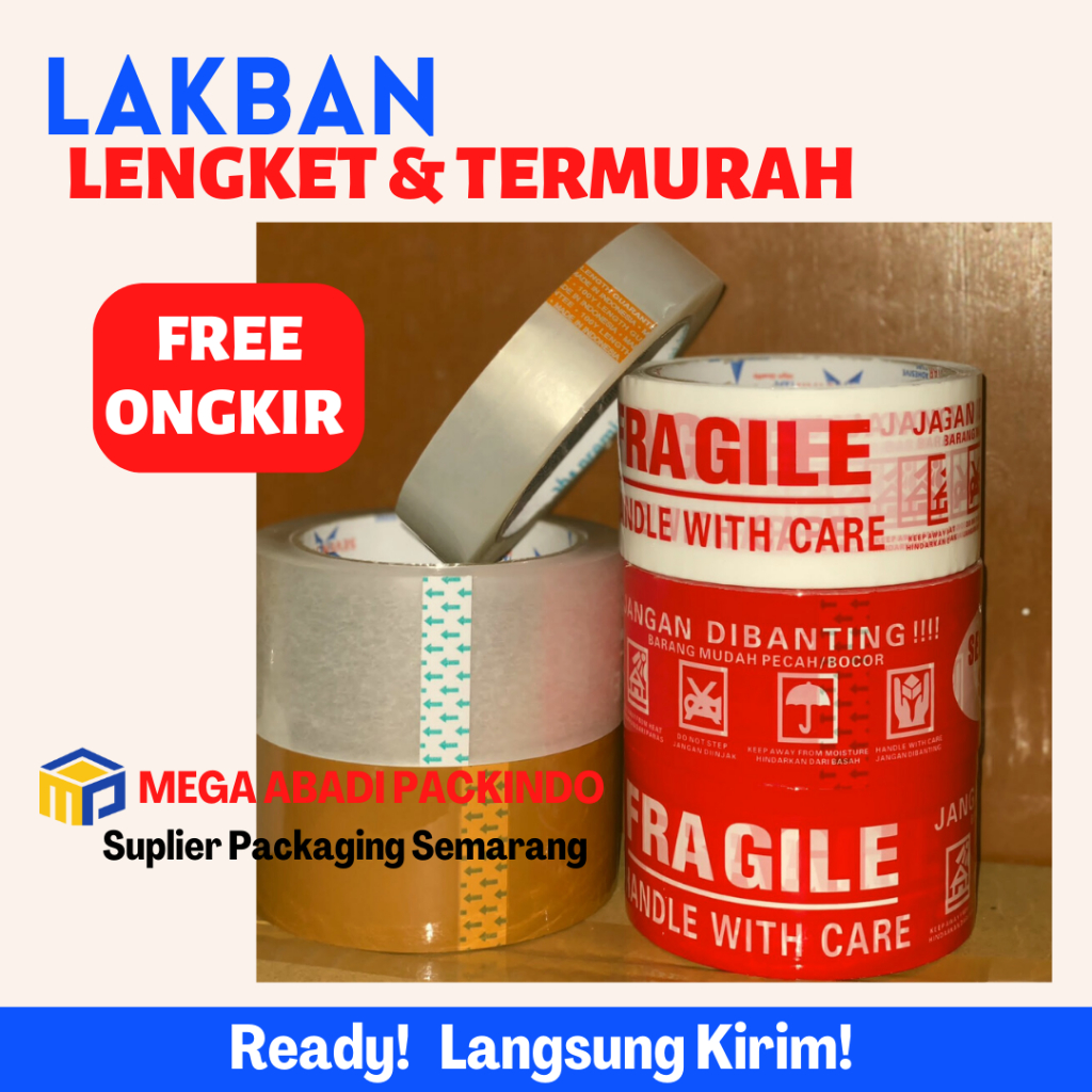 

Lakban solasi fragile putih merah coklat bening