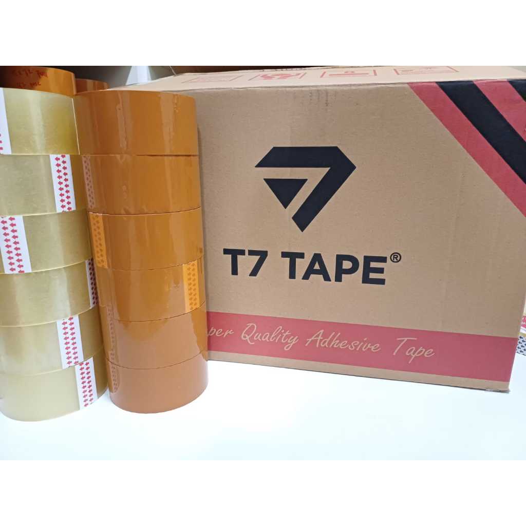 

T7 Tape Lakban Bening & Coklat 48 mm x 100 Yard Ekonomis 1 DUS (ISI 72 ROLL) DIJAMIN BAGUS