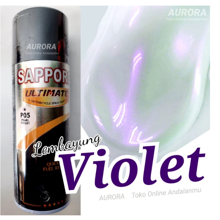 Pilox Sapporo Ultimate Pearl Violet P05 Lembayung Ungu 400ml Cat Pilok Pylox Mengkilap Mutiara Putih