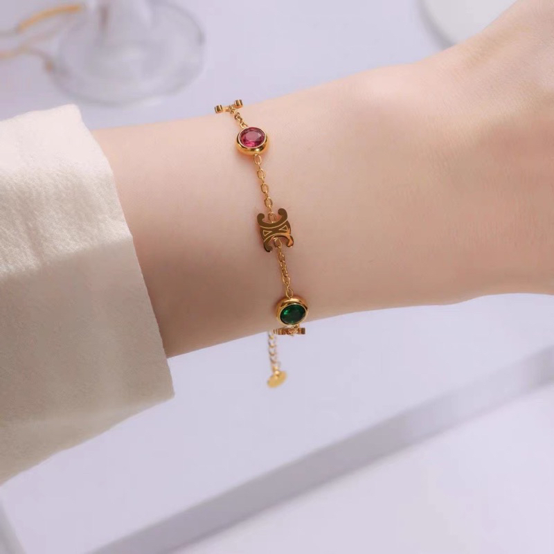 Gelang Wanita titanium trendy model gold 916#