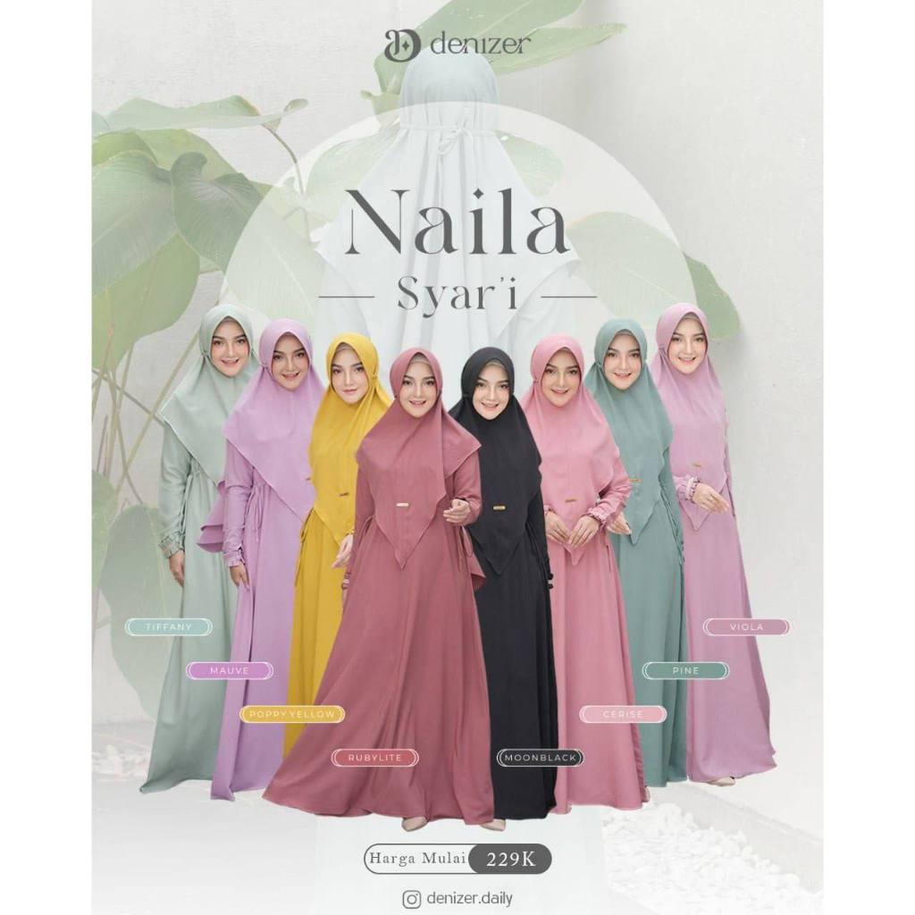 Gamis Dewasa Set Naila Syari By Denizer Daily