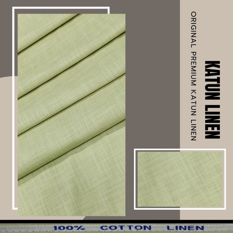 KATUN LINEN POLOS | KAIN BAJU  | KAIN POLOS | POLOS HIJAU | BLOUSE KEMEJA HEM POLOS