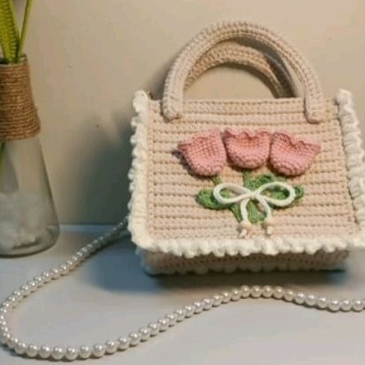 Tas rajut Korea Bangkok kekinian selempang dan handbag unik remaja pesta