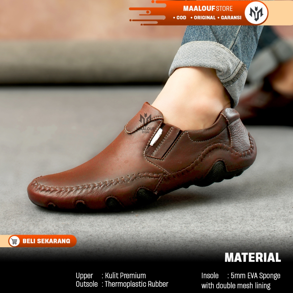 LIBERIO - Sepatu Pesta Pria Undangan Resepsi Nikah Bahan Kulit Sapi Pulled Up Premium - Pantofel For