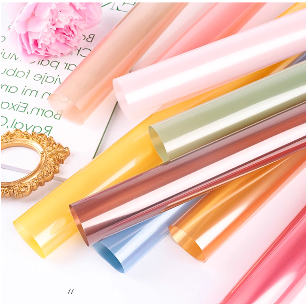 

[5 Lembar] Cellophane Transparan Warna / Plastik Bunga / Wrapping Paper