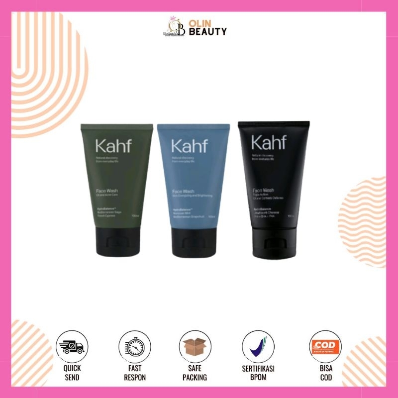KAHF Man Face Wash Scrub Gentle Wash | Sabun Pembersih Wajah