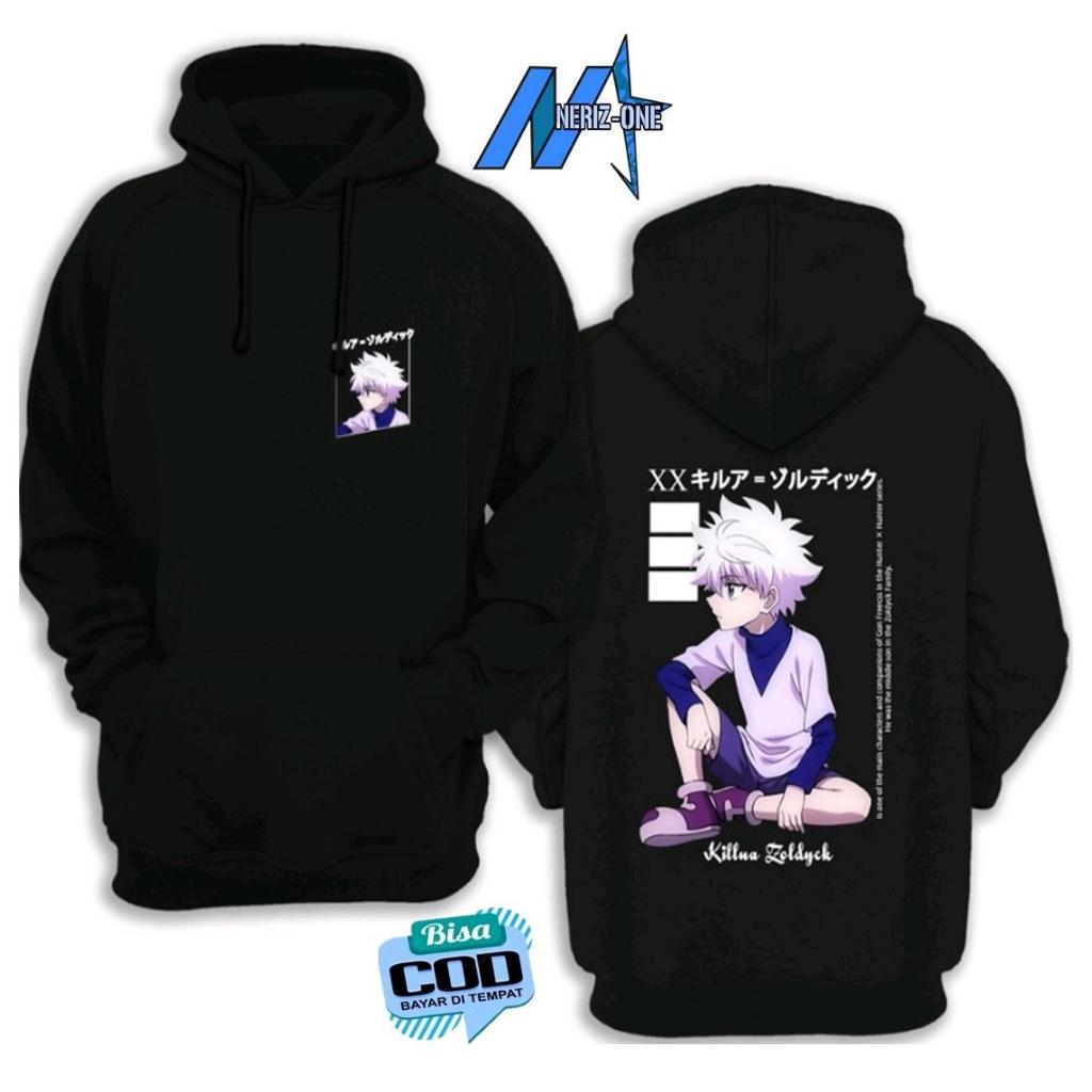 HOODIE ANIME KILLUA ZOLDYCK HUNTER X HUNTER | JAKET ANIME KILLUA ~ BAHAN KATUN FLEECE