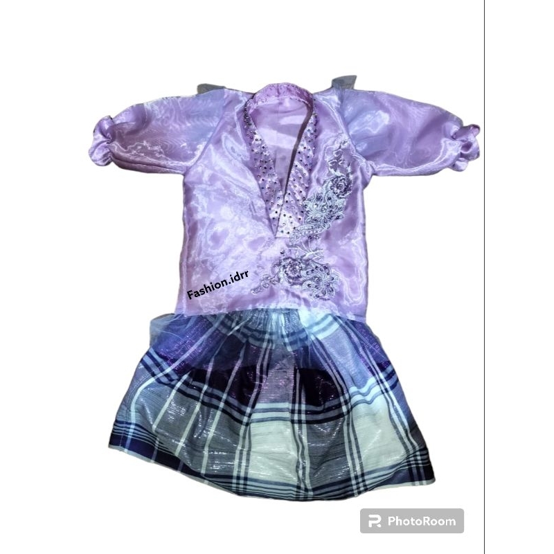 Baju Bodo Adat/Pesta Warna Lilac Anak Organdi NewModern