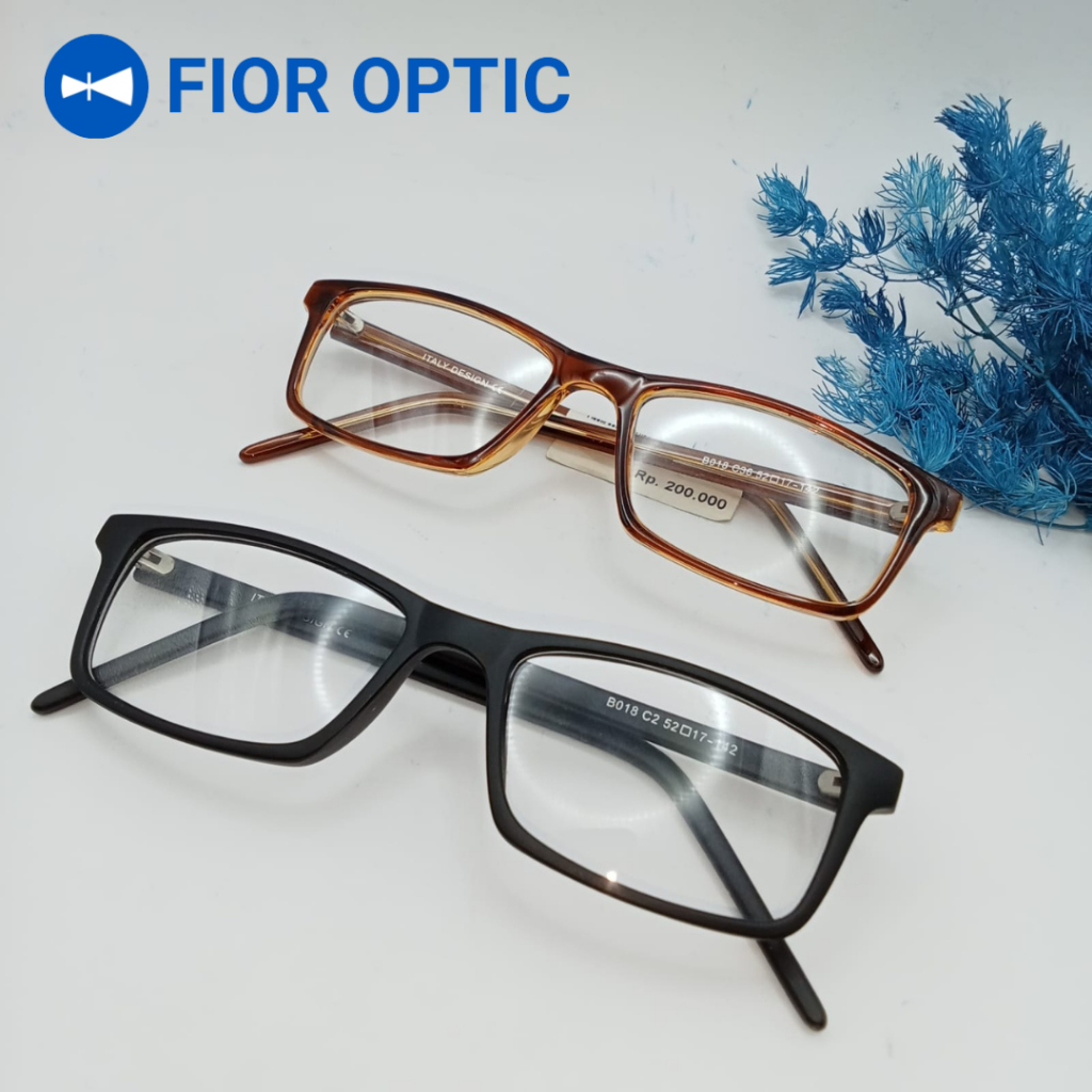 FIOR OPTIC - FRAME KACAMATA ITALY DESIGN B018 LAKI LAKI PEREMPUAN (BISA LENSA ANTI RADIASI / ANTI UV
