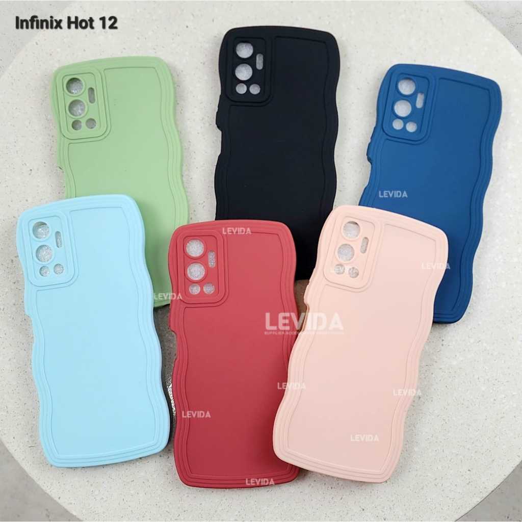 Infinix Hot 12 Infinix Hot 12 Play Infinix Hot 12i Case Gelombang / Case Wavy Slide Case Macaron Inf