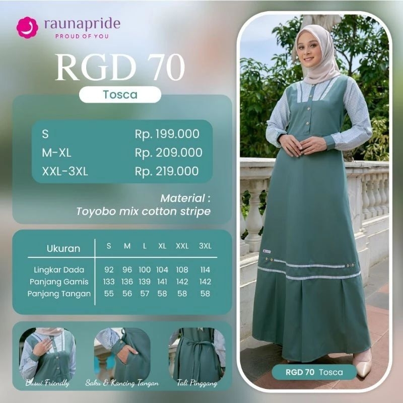 Gamis Rauna RGD 70 Tosca &amp; teracota