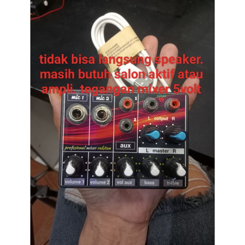 Bomransit_1 - Mixer Mini Rakitan 5V Portable Audio Mixer Speaker Aktif