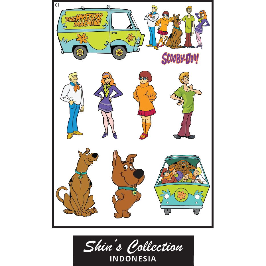 

Sticker stiker murah anti air transparan Scooby Doo 1 pc