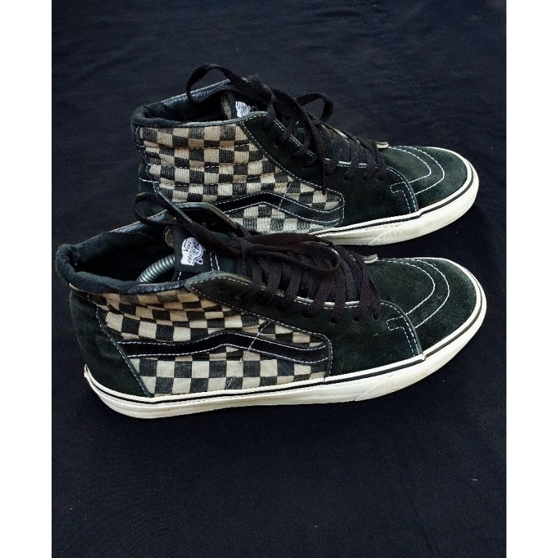 VANS SK8-HI CLASSIC CHECKERBOARD BLACK PEWTER