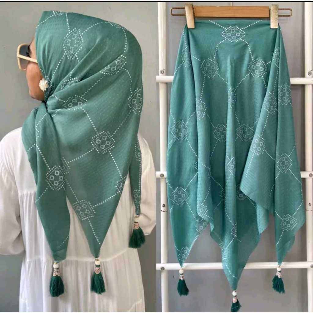 Kerudung Segi Empat motif LUNA Hijab Voal Motif Luna Series Lasercut Kerudung Hijab Segi empat Voal 