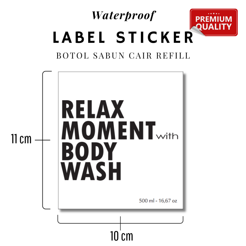 

Stiker Botol Sabun Cair Waterproof Tulisan Relax Moment