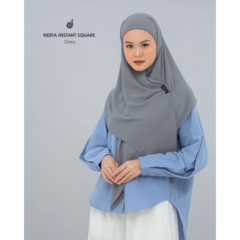 Hijab Deenay Neefa Instan Square Grey