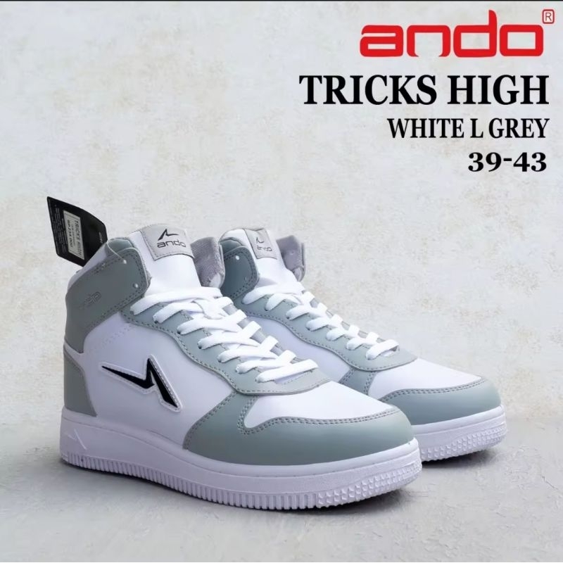 Sepatu ANDO TRICKS HIGH Size 39-43 - Sepatu Sneakers Pria - Sepatu Sneakers Laki-laki