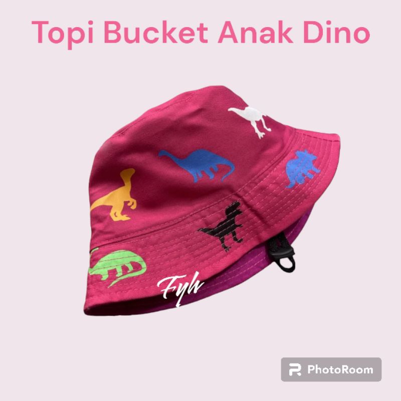 Topi Bucket Anak Dino Tali Dagu
